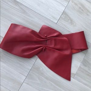 Red leather waist belt